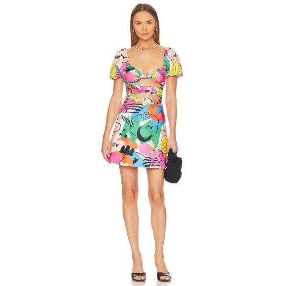 Agua Bendita x REVOLVE Amber Dress Multi Abstract Womens Size Large - Picture 1 of 10